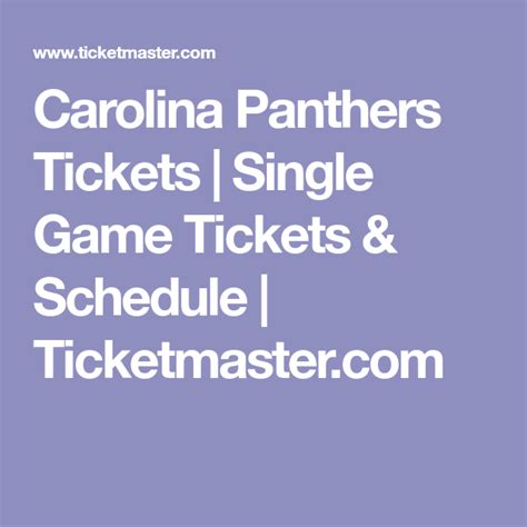 ticketmaster carolina panthers tickets
